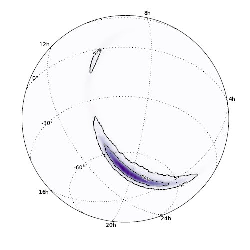 Fig.3. Anneau angulaire représentant la région de l'espace où a pu se produire l'évènement GW150914